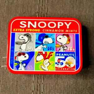 peanuts Snoopy and CharlieBrown Mint Tin Case 50 Year Anniversary Collectibles